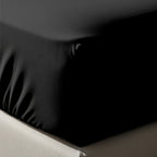 Black Fitted Cotton Bedsheet With Two Pillow Cover  – Luxurious, Soft & Long-Lasting