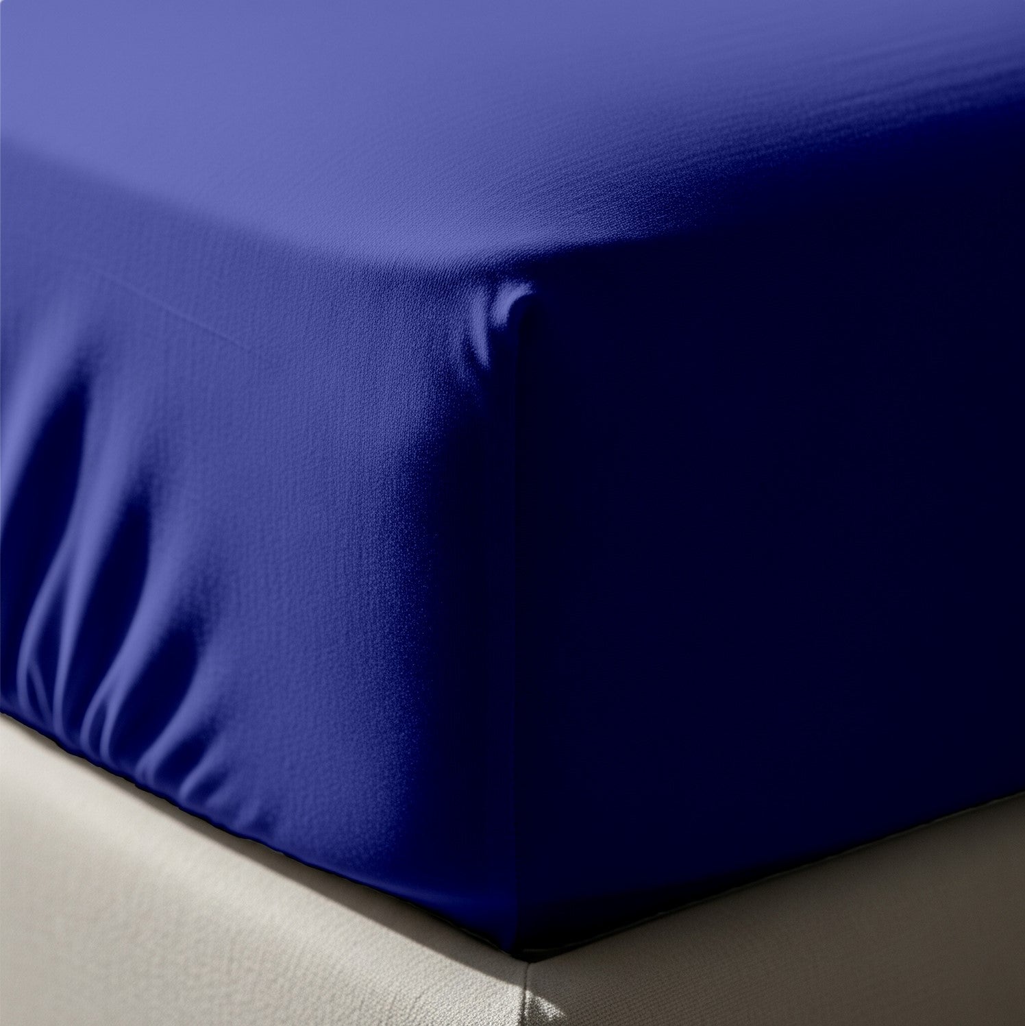 Medium Blue Fitted Cotton Bedsheet With Two Pillow Cover  – Luxurious, Soft & Long-Lasting