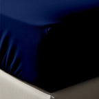 Navy Blue Fitted Cotton Bedsheet With Two Pillow Cover  – Luxurious, Soft & Long-Lasting
