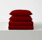 Burgundy Microfiber Flat Sheet With Two Pillow Cover – Fade-Resistant & All-Season Comfort