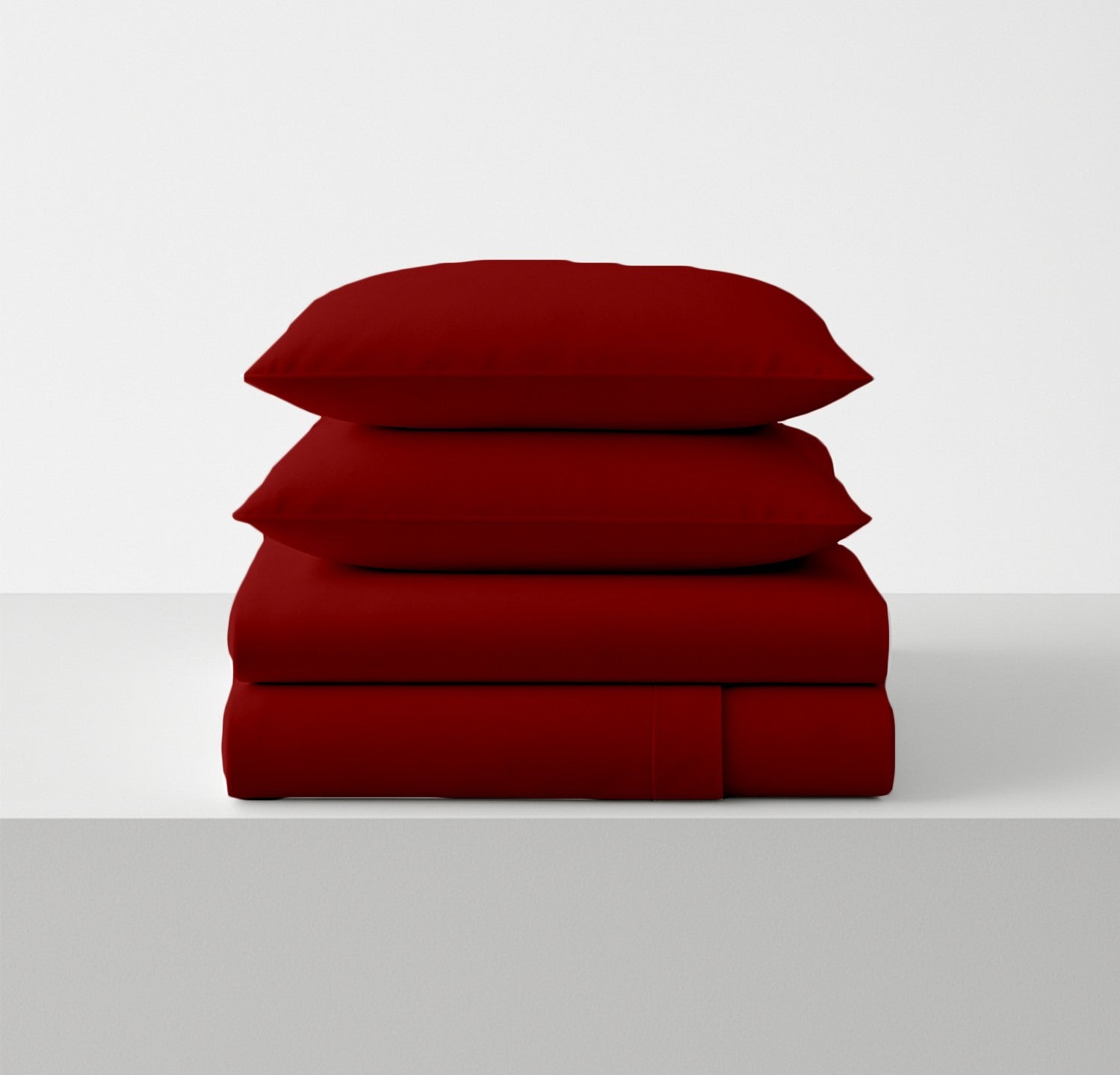 Burgundy Microfiber Flat Sheet With Two Pillow Cover – Fade-Resistant & All-Season Comfort