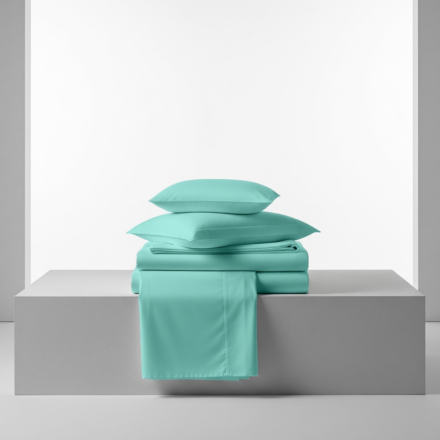 Aqua Blue Cotton Flat Bedsheet – Modern, Soft & Effortlessly Stylish