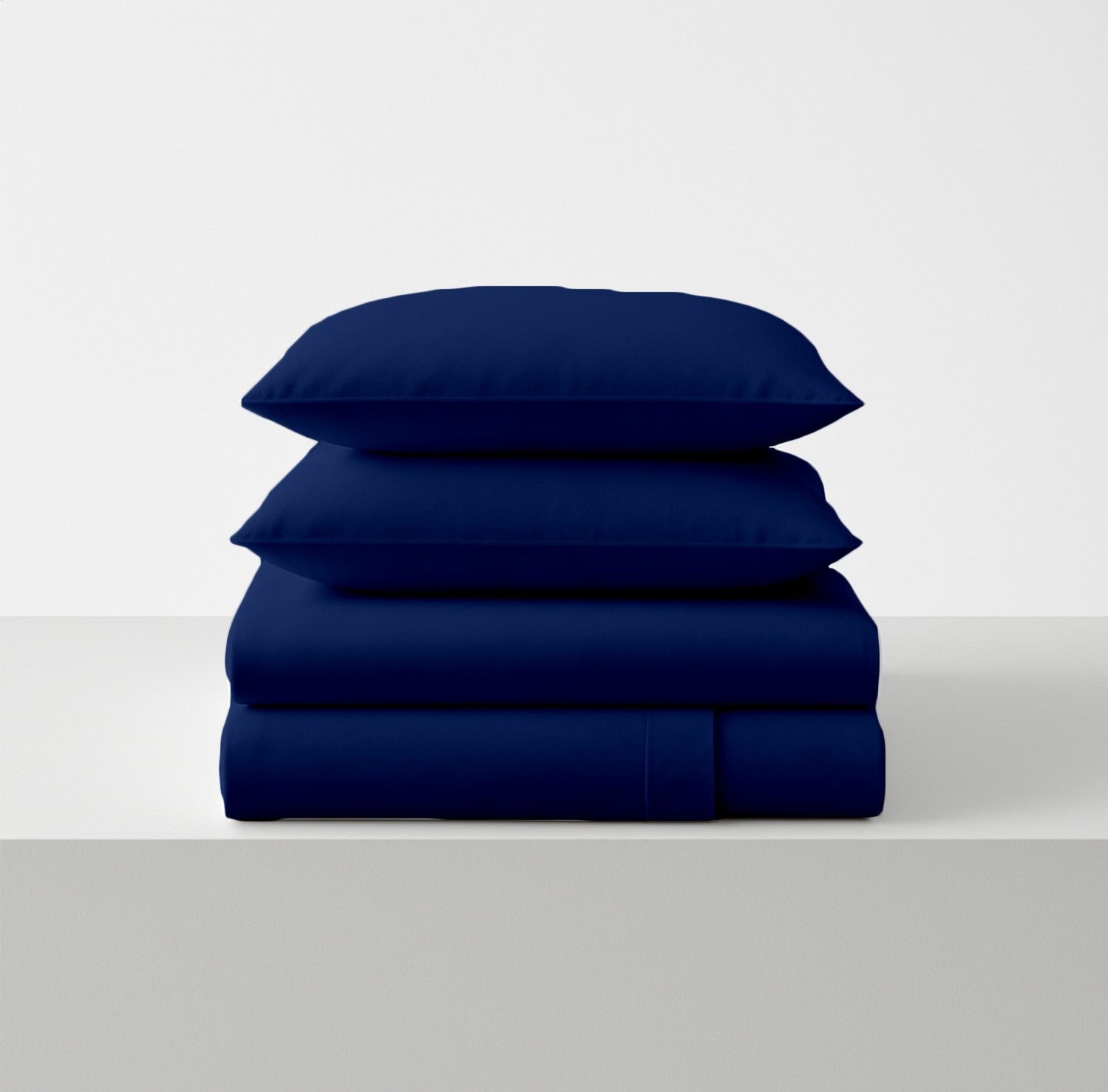 Navy Blue Microfiber Flat Bedsheet With Two Pillow Cover – Fade-Resistant & All-Season Comfort