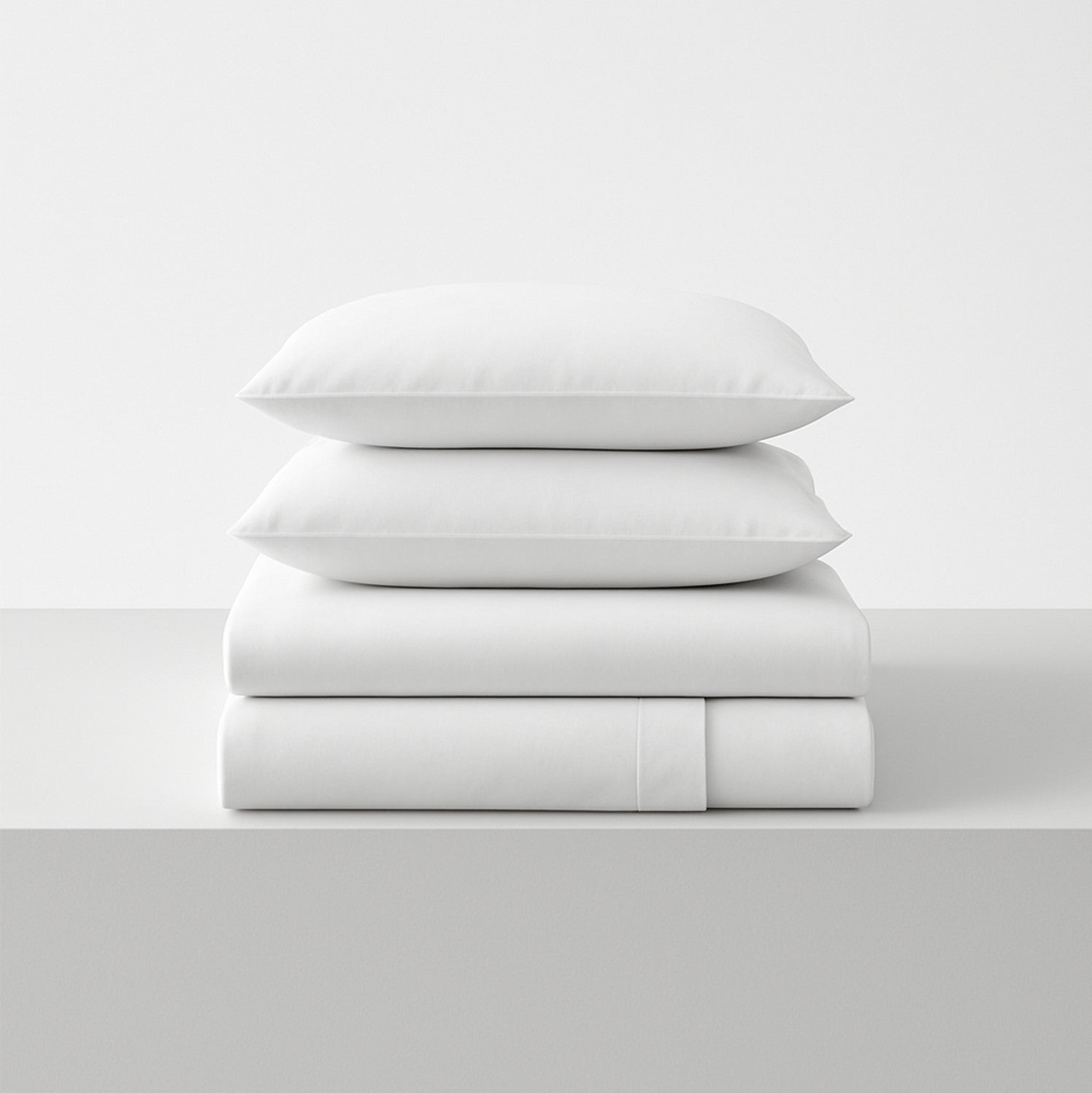 White Microfiber Flat Bedsheet With Two Pillow Cover – Fade-Resistant & All-Season Comfort