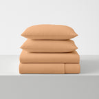 Peach Microfiber Flat Bedsheet With Two Pillow Cover – Fade-Resistant & All-Season Comfort