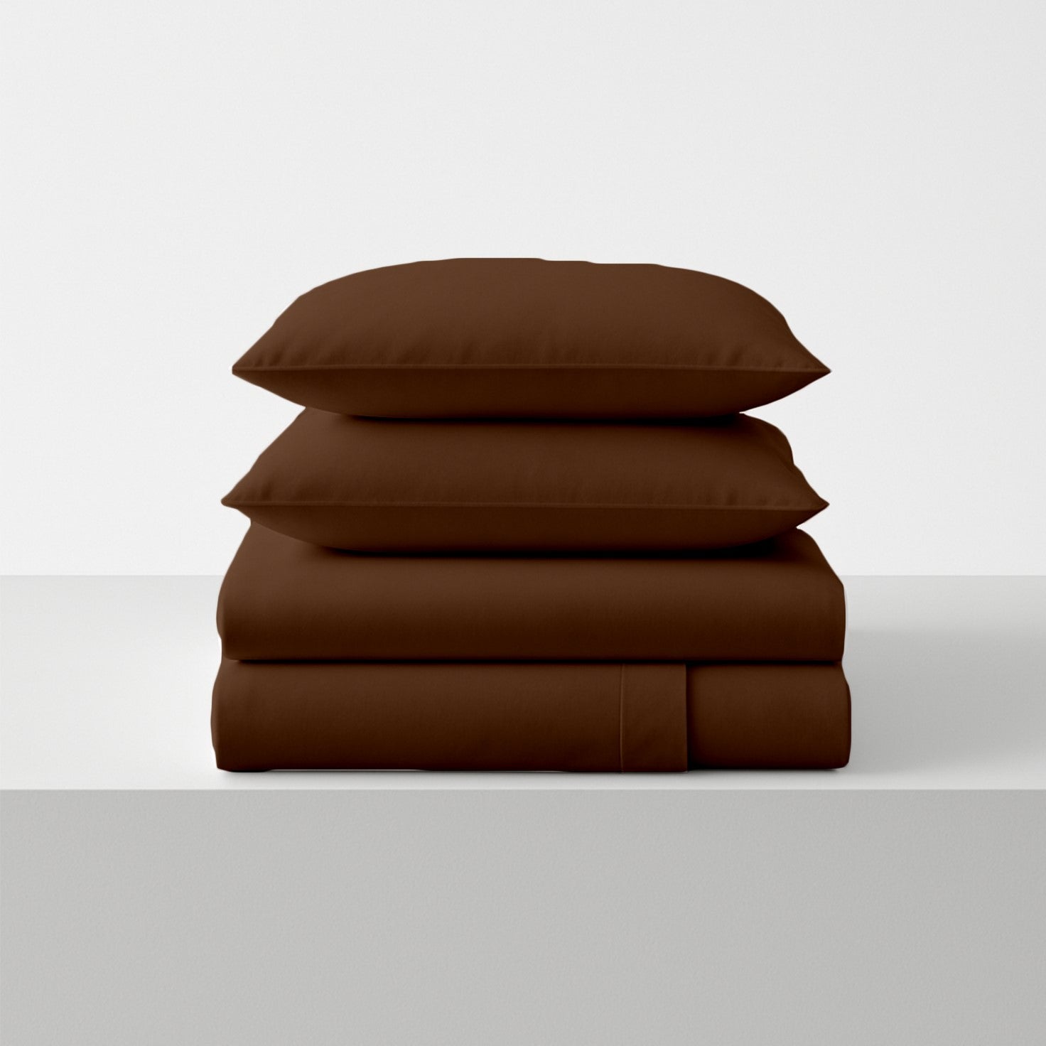 Brown Microfiber Flat Sheet  With Two Pillow Cover – Fade-Resistant & All-Season Comfort