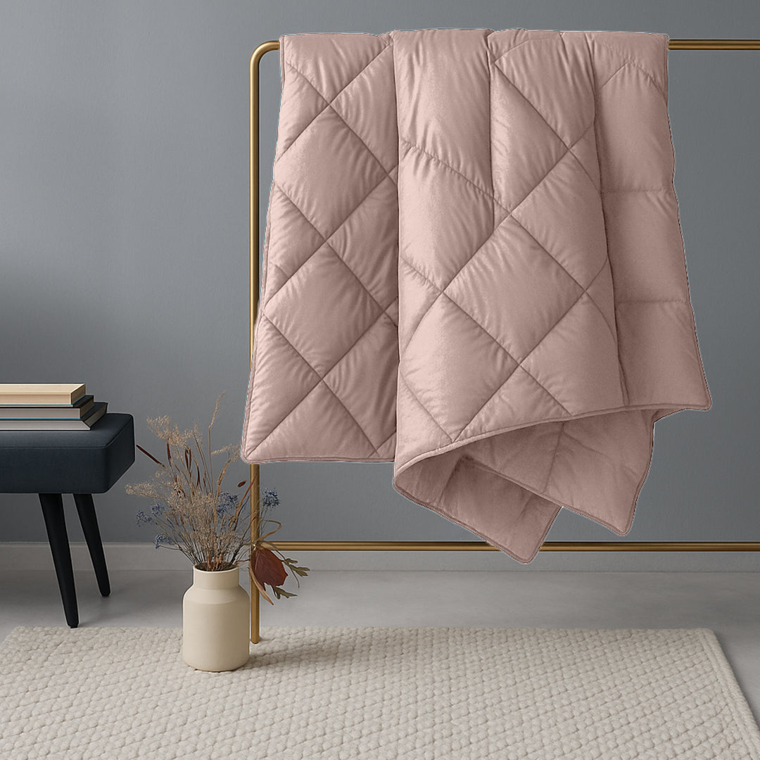 Lightweight GSM comforter designed for timeless luxury and ultimate coziness(peach)