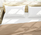 Razzai Super Soft Microfiber 3 Piece Duvet Cover Set and 2 Pillow Cover (18X28 Inches) - Single, Double, King Size /Beige