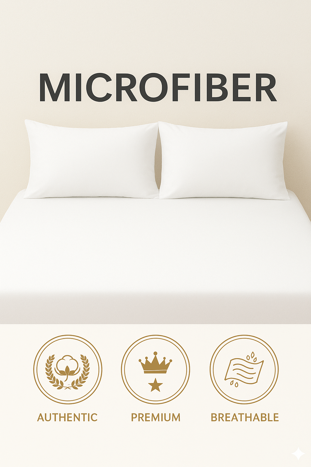 Peach Microfiber Flat Bedsheet With Two Pillow Cover – Fade-Resistant & All-Season Comfort