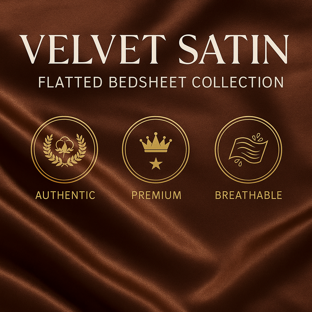 Navy Blue Satin Flatted Bedsheet – Smooth, Elegant & Comfortable