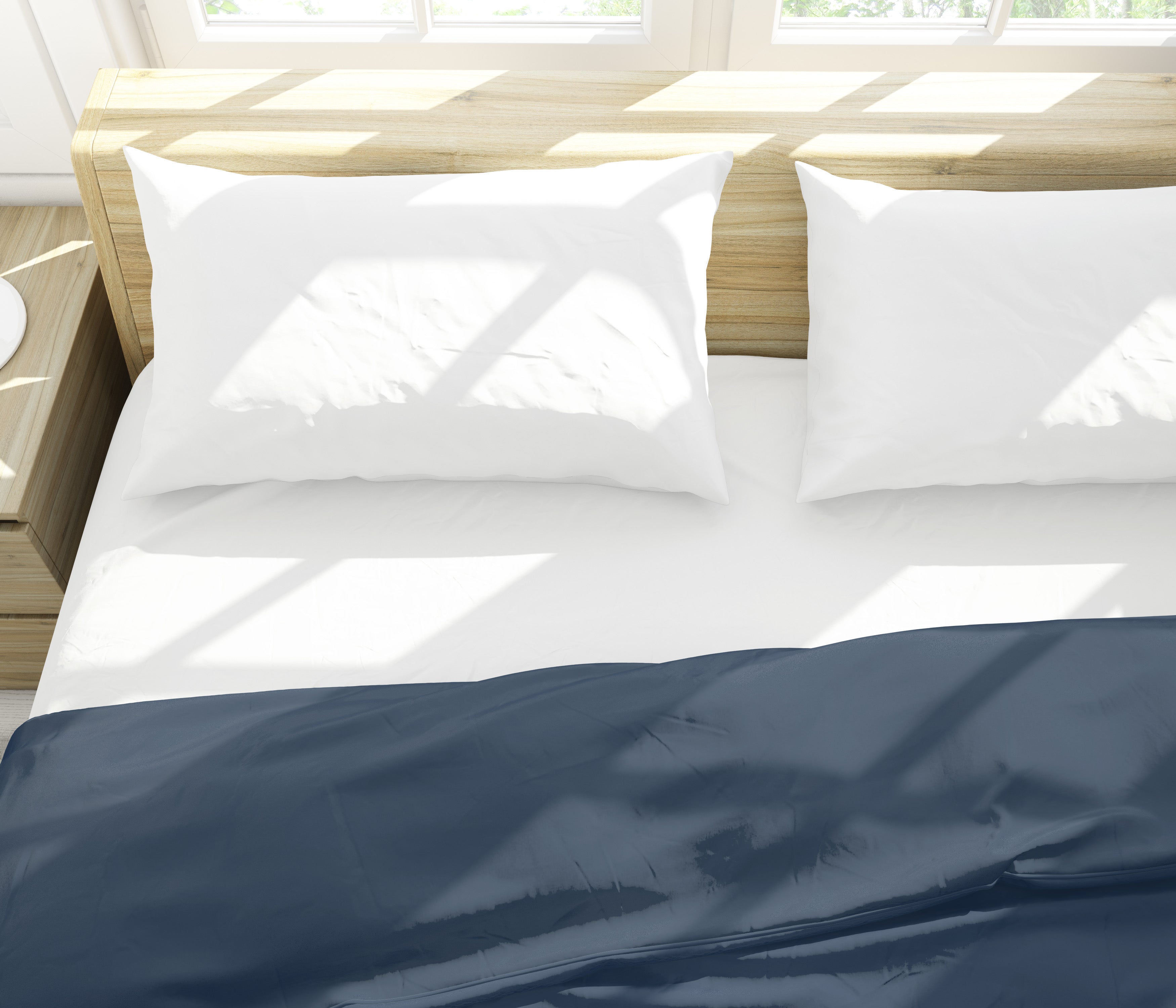 Razzai Super Soft Microfiber 3 Piece Duvet Cover Set and 2 Pillow Cover (18X28 Inches) - Single, Double, King Size /Medium Blue