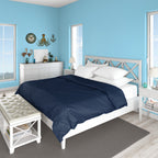 Razzai Super Soft Microfiber 3 Piece Duvet Cover Set and 2 Pillow Cover (18X28 Inches) - Single, Double, King Size /Medium Blue