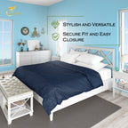 Razzai Super Soft Microfiber 3 Piece Duvet Cover Set and 2 Pillow Cover (18X28 Inches) - Single, Double, King Size /Medium Blue