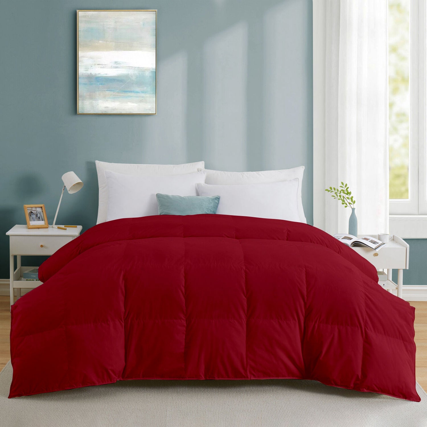 Luxury Soft 300 GSM Comforter – Best Affordable Bedding for Mild Winter (burgundy)