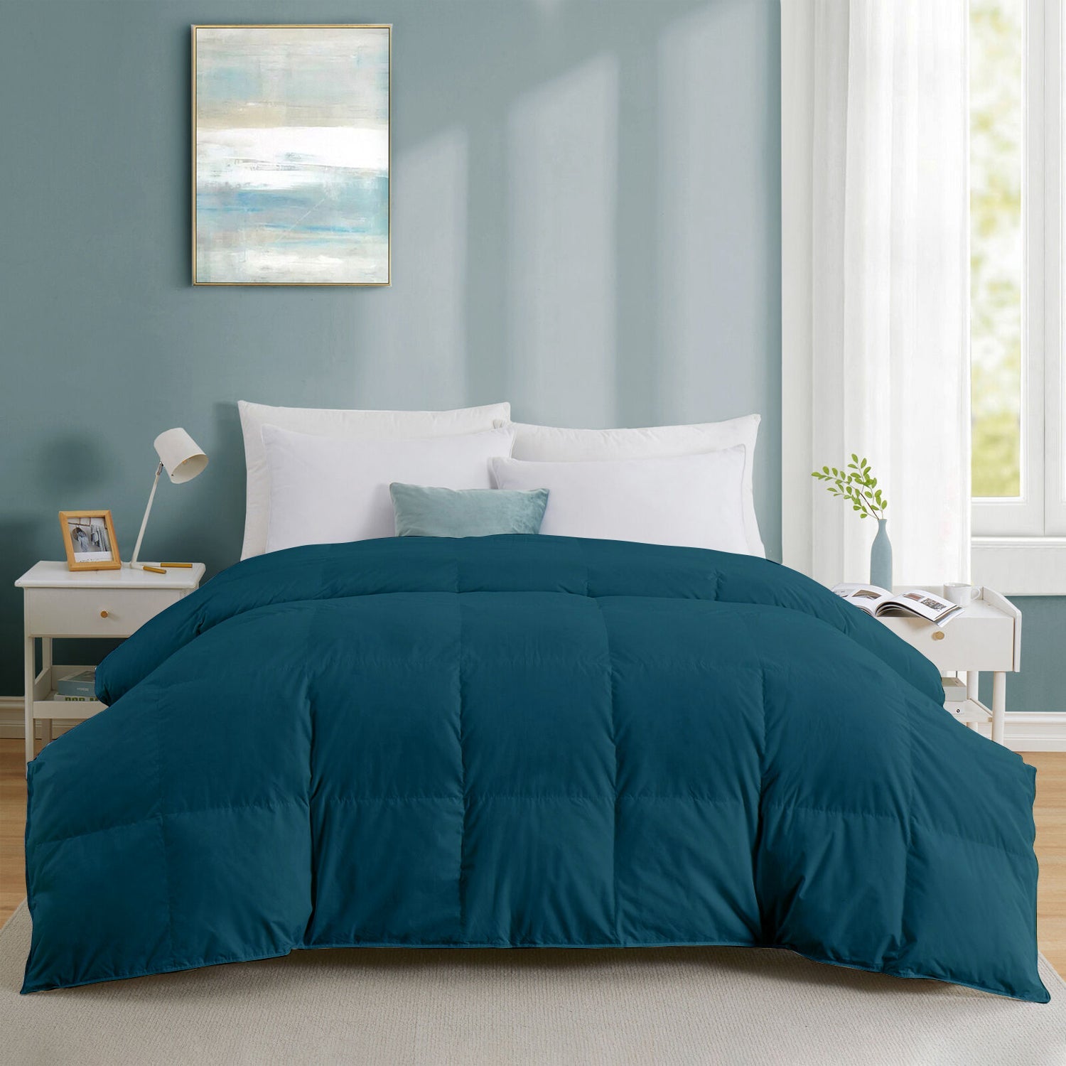 Affordable Premium 300 GSM Comforter – Soft and Warm for Mild Winter(Teal)