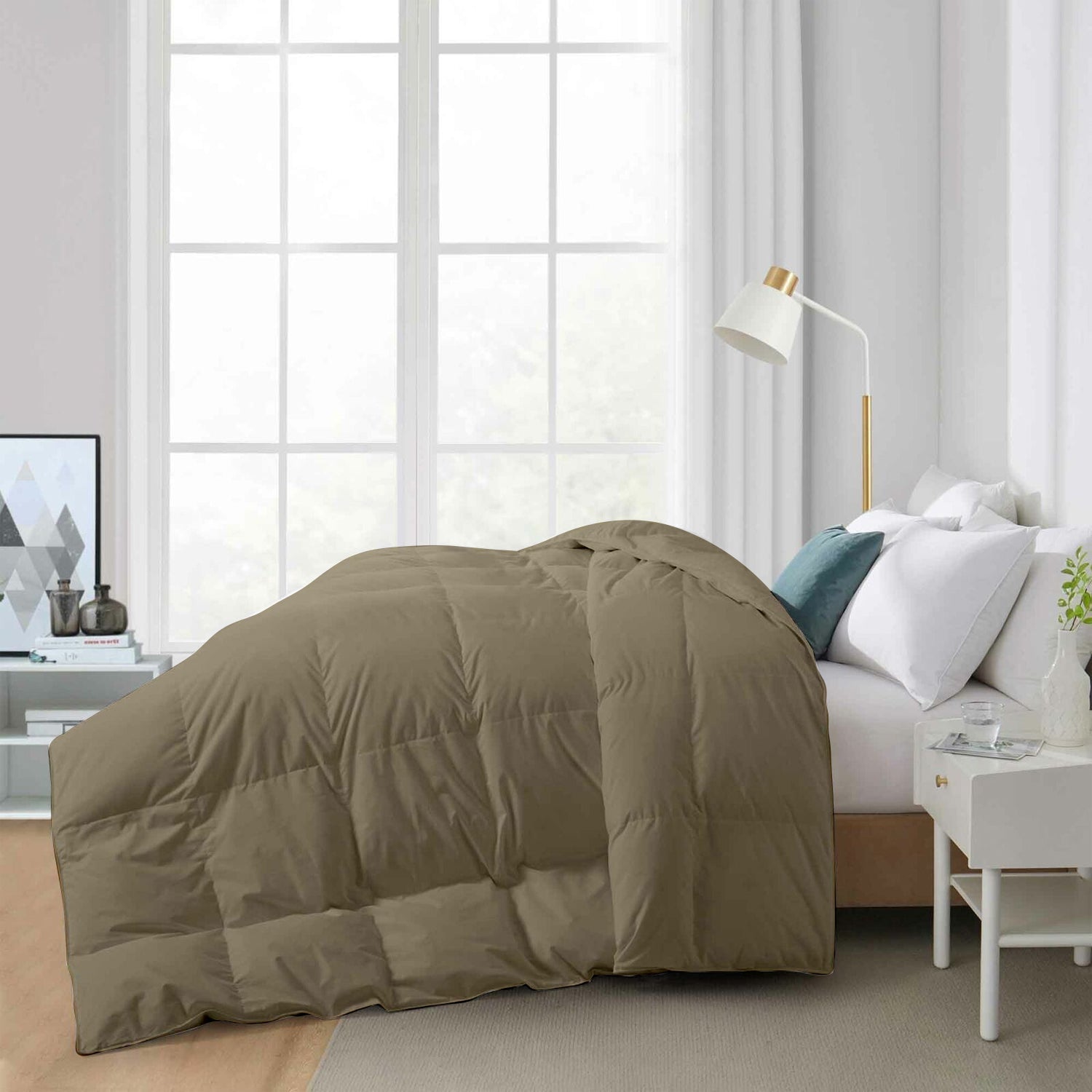 300 GSM All Weather Comforter |Beige | Microfiber ,lightweight|