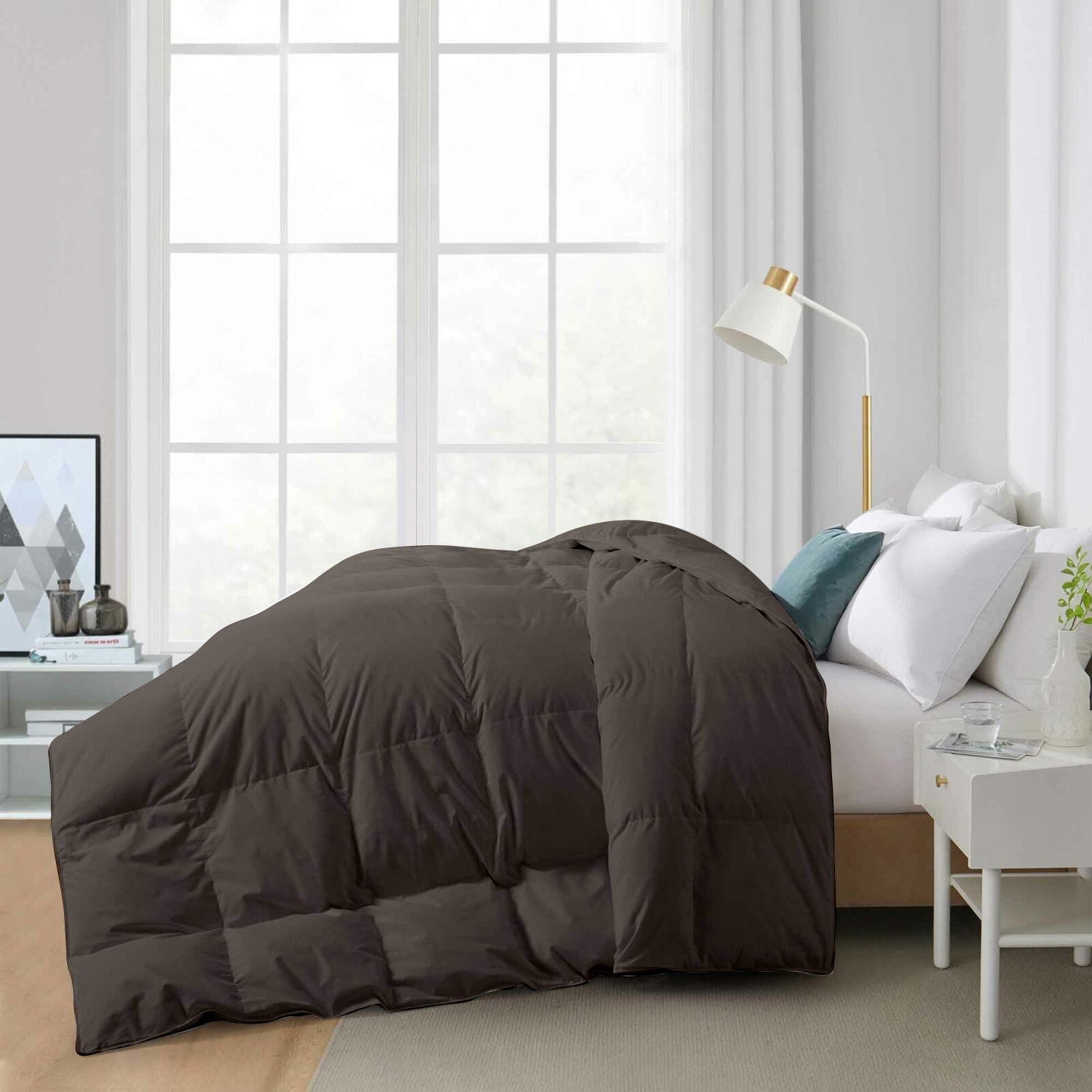 300 GSM Comforter For All Weather |Dark Grey | Microfiber, lightweight|