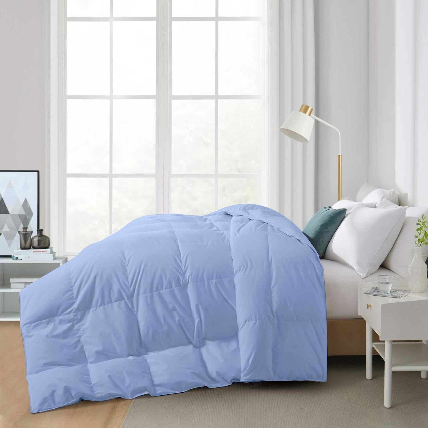 300 GSM All Weather Comforter |Sky Blue| Microfiber & Lightweight |