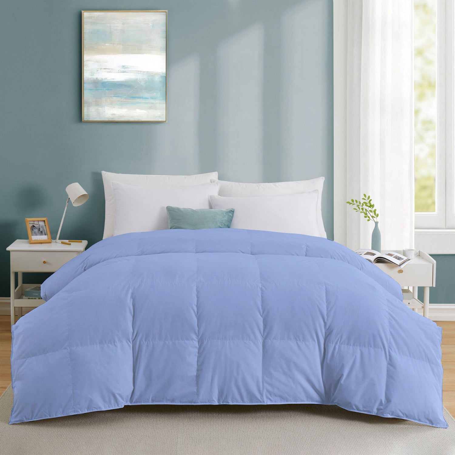  Best Affordable Luxury 300 GSM Comforter – Lightweight Warmth for Mild Winter (sky blue) 