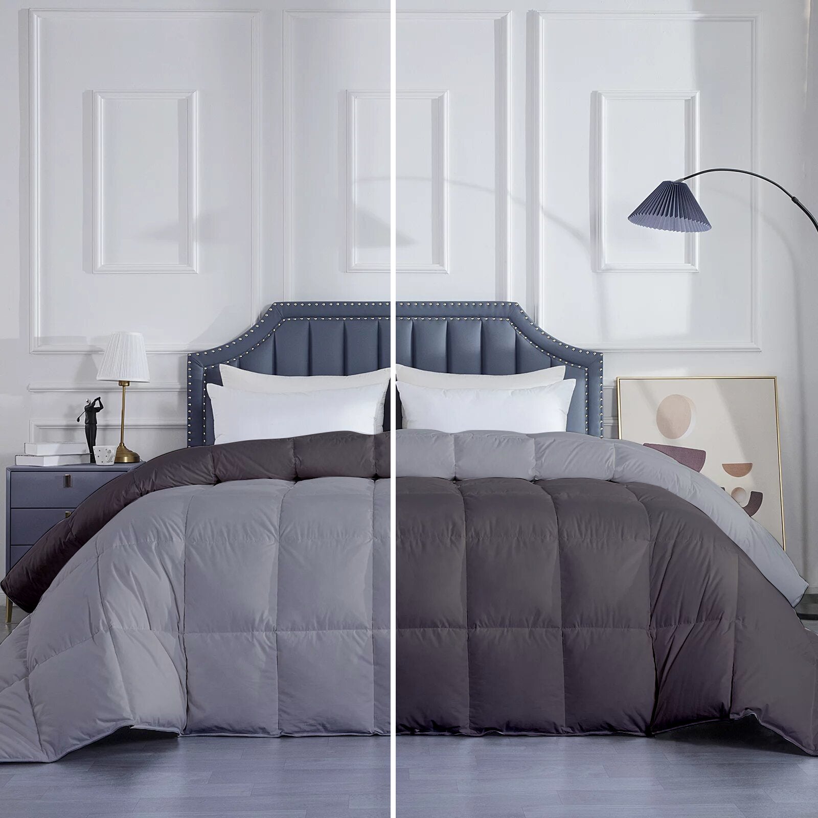  Affordable and Soft 300 GSM Comforter – Best Premium Comfort for Mild Winter (silver dark grey)