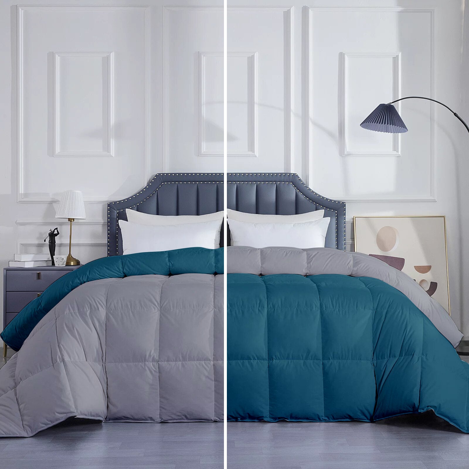  Breathable 300 GSM Comforter – Perfect for Year Round Comfort
(silver teal)