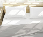 Razzai Super Soft Microfiber 3 Piece Duvet Cover Set and 2 Pillow Cover (18X28 Inches) - Single, Double, King Size /Silver