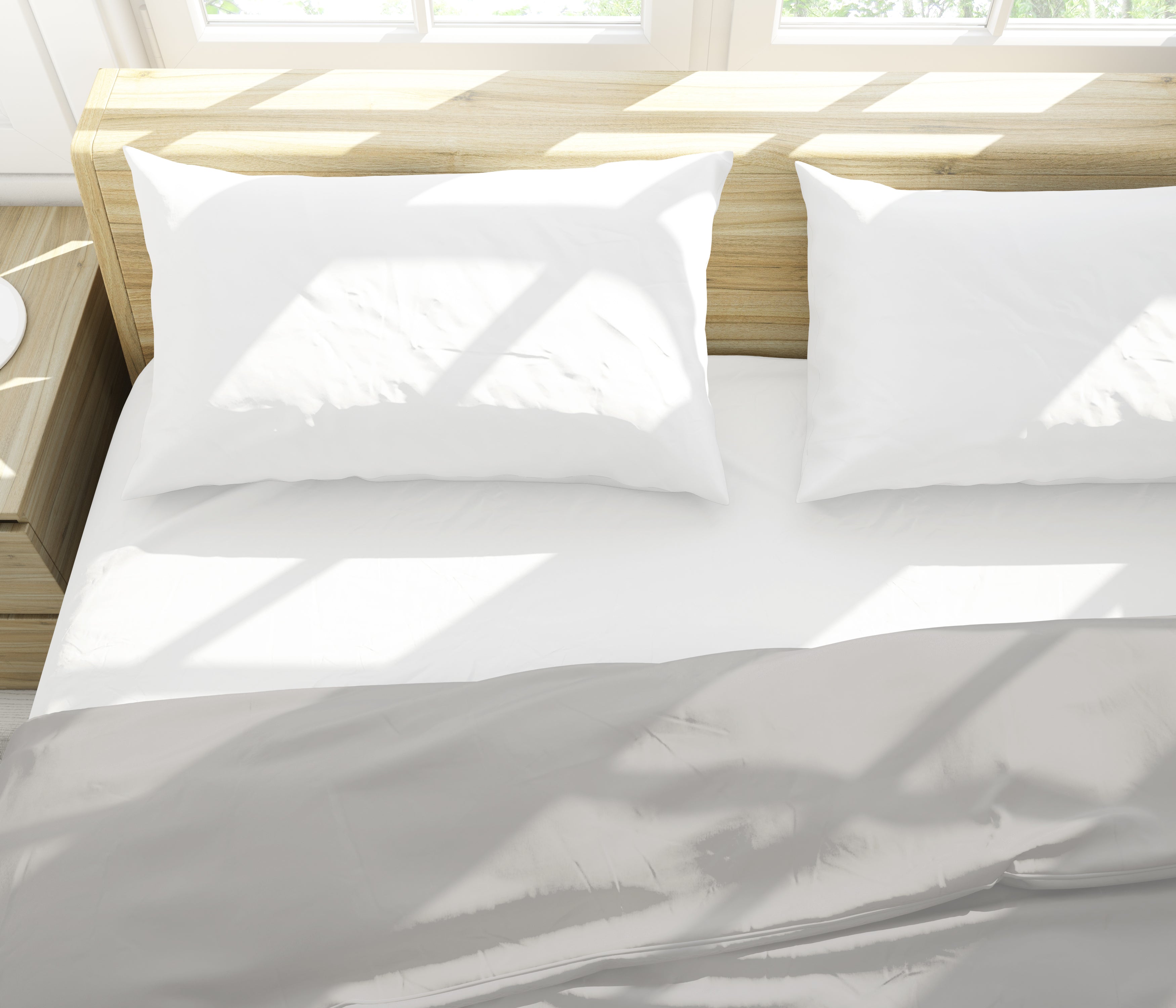 Razzai Super Soft Microfiber 3 Piece Duvet Cover Set and 2 Pillow Cover (18X28 Inches) - Single, Double, King Size /Silver