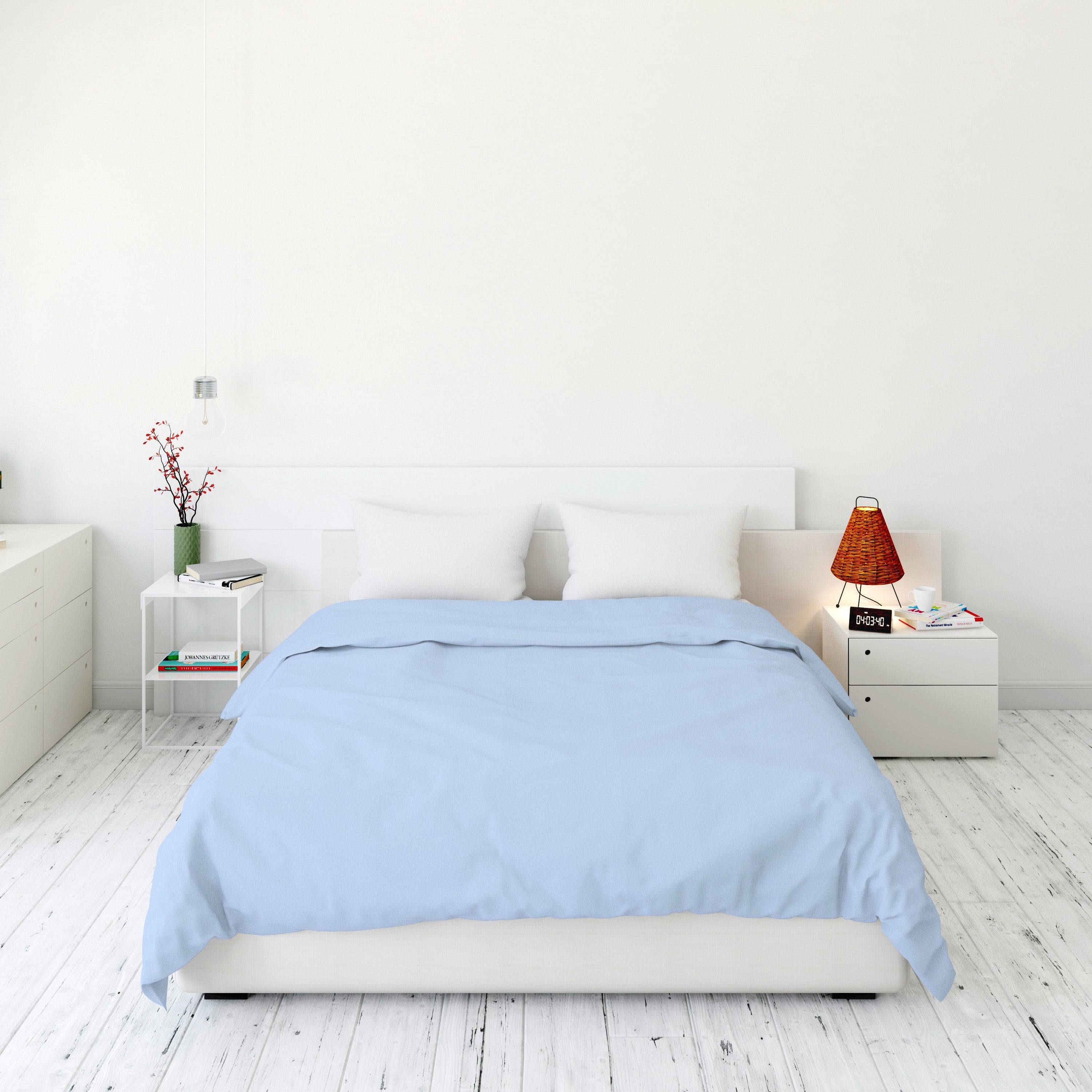 Hypoallergenic duvet cover delivering comfort, elegance, and premium bedding quality (sky blue)