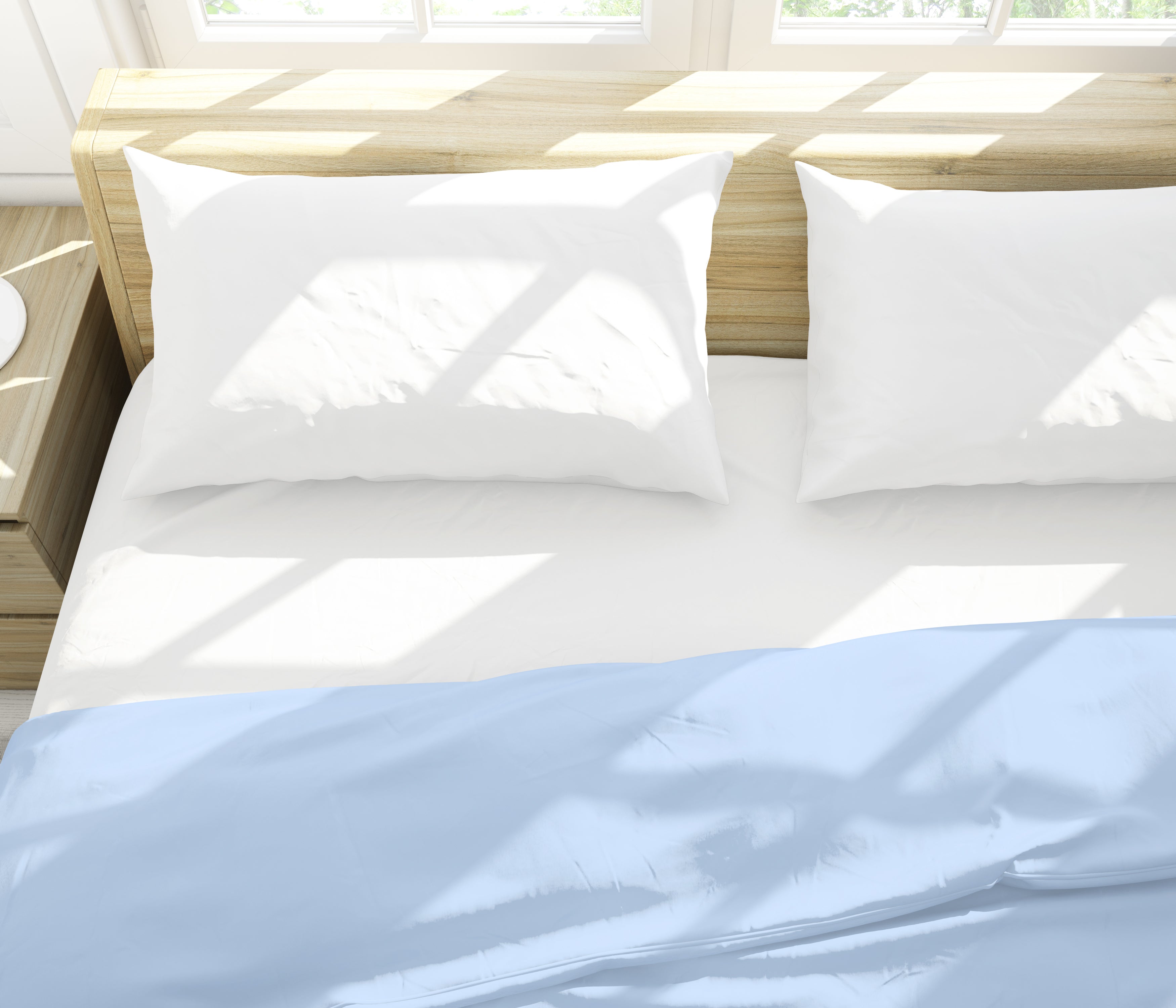 Razzai Super Soft Microfiber 3 Piece Duvet Cover Set and 2 Pillow Cover (18X28 Inches) - Single, Double, King Size /Sky Blue