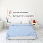 Razzai Super Soft Microfiber 3 Piece Duvet Cover Set and 2 Pillow Cover (18X28 Inches) - Single, Double, King Size /Sky Blue