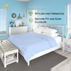 Razzai Super Soft Microfiber 3 Piece Duvet Cover Set and 2 Pillow Cover (18X28 Inches) - Single, Double, King Size /Sky Blue