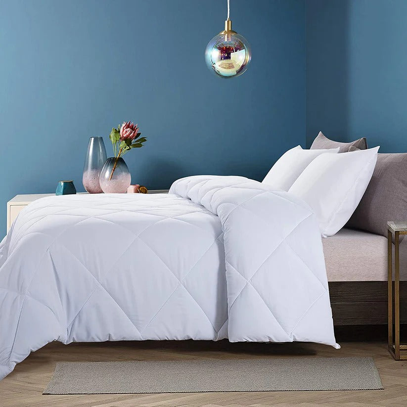 150 GSM Soft AC Comforter| Microfiber & Lightweight |White|