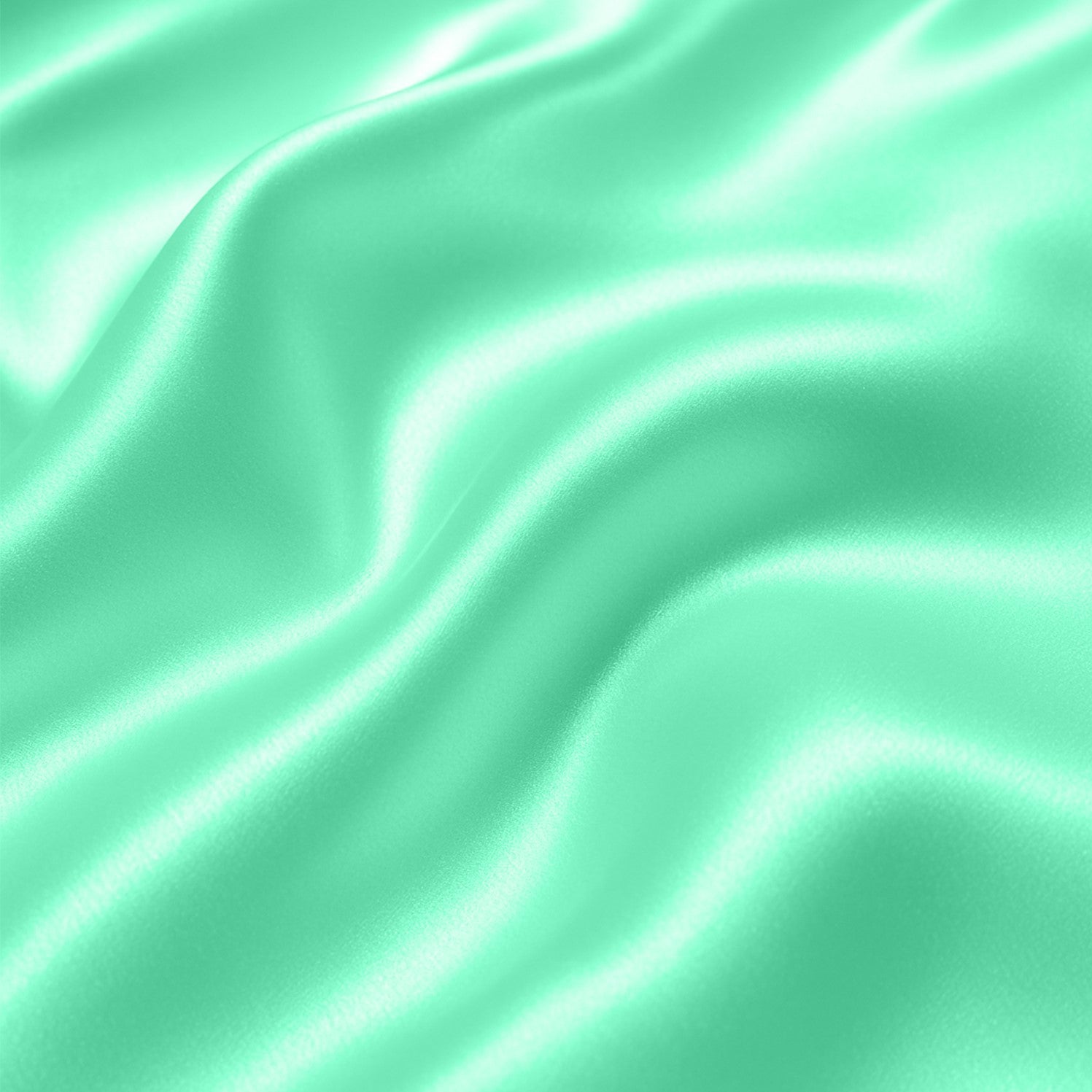 Aqua Green Satin Fitted Bedsheet With Pillow Cover