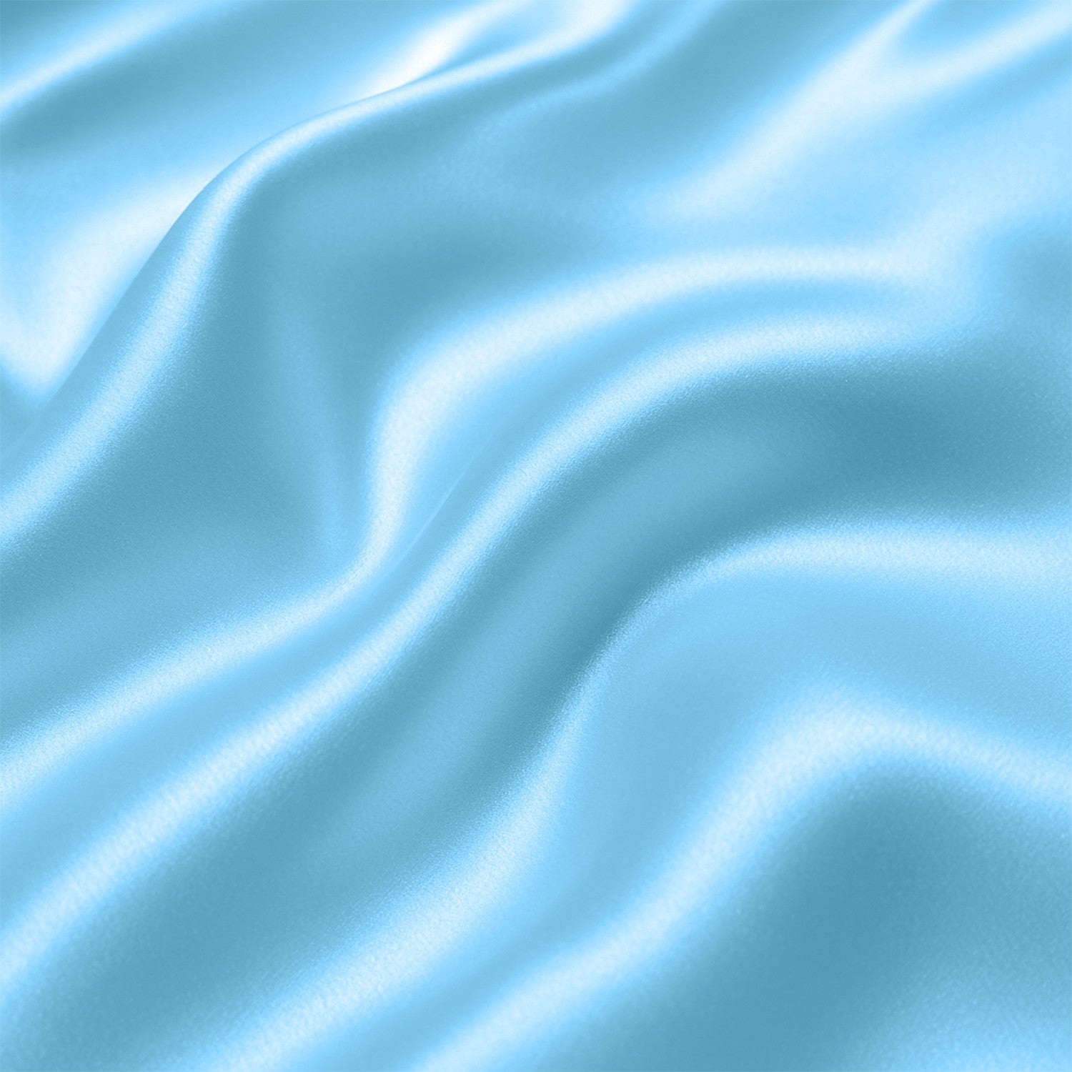 Dreamy Blue Satin Fitted Bedsheet With Pillow Cover