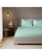 French Grey Satin Fitted Bedsheet With Pillow Cover