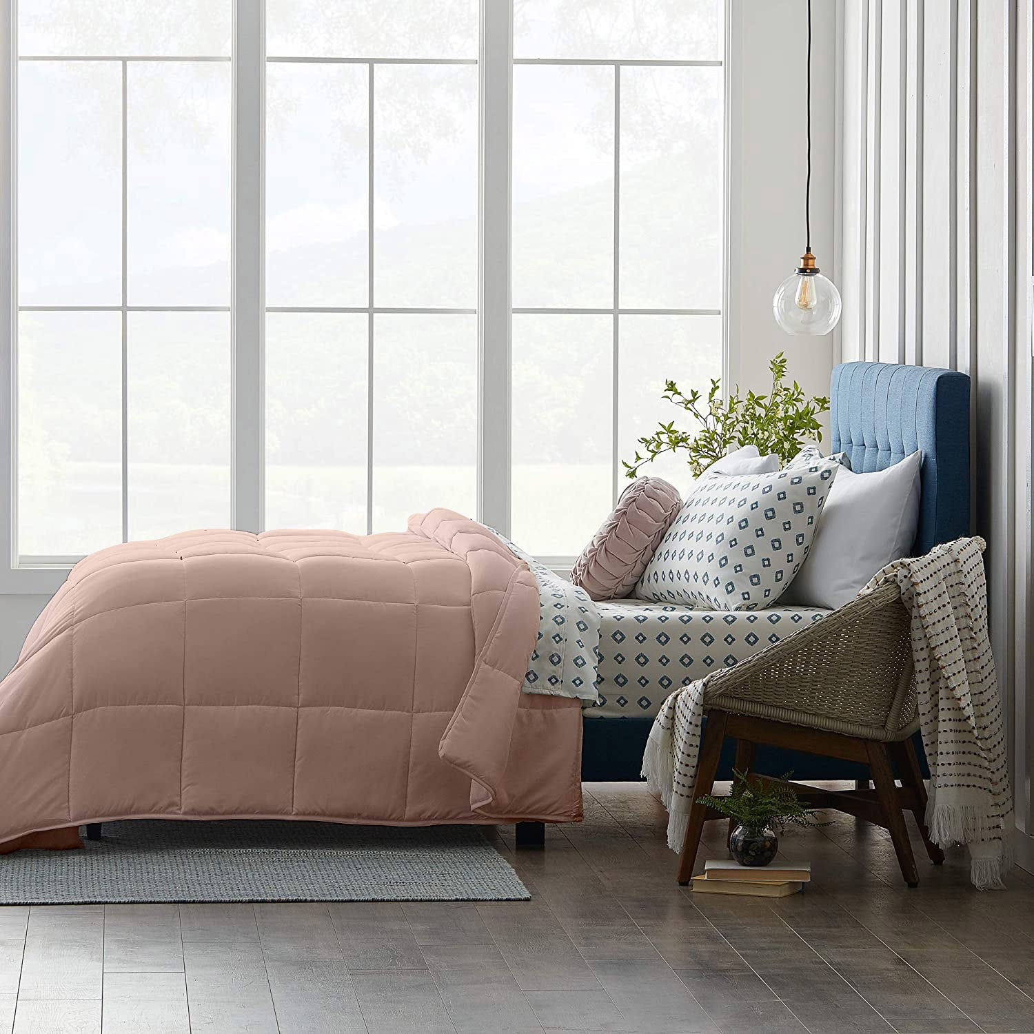 300 GSM All Weather Comforter |Peach |Microfiber, lightweight|