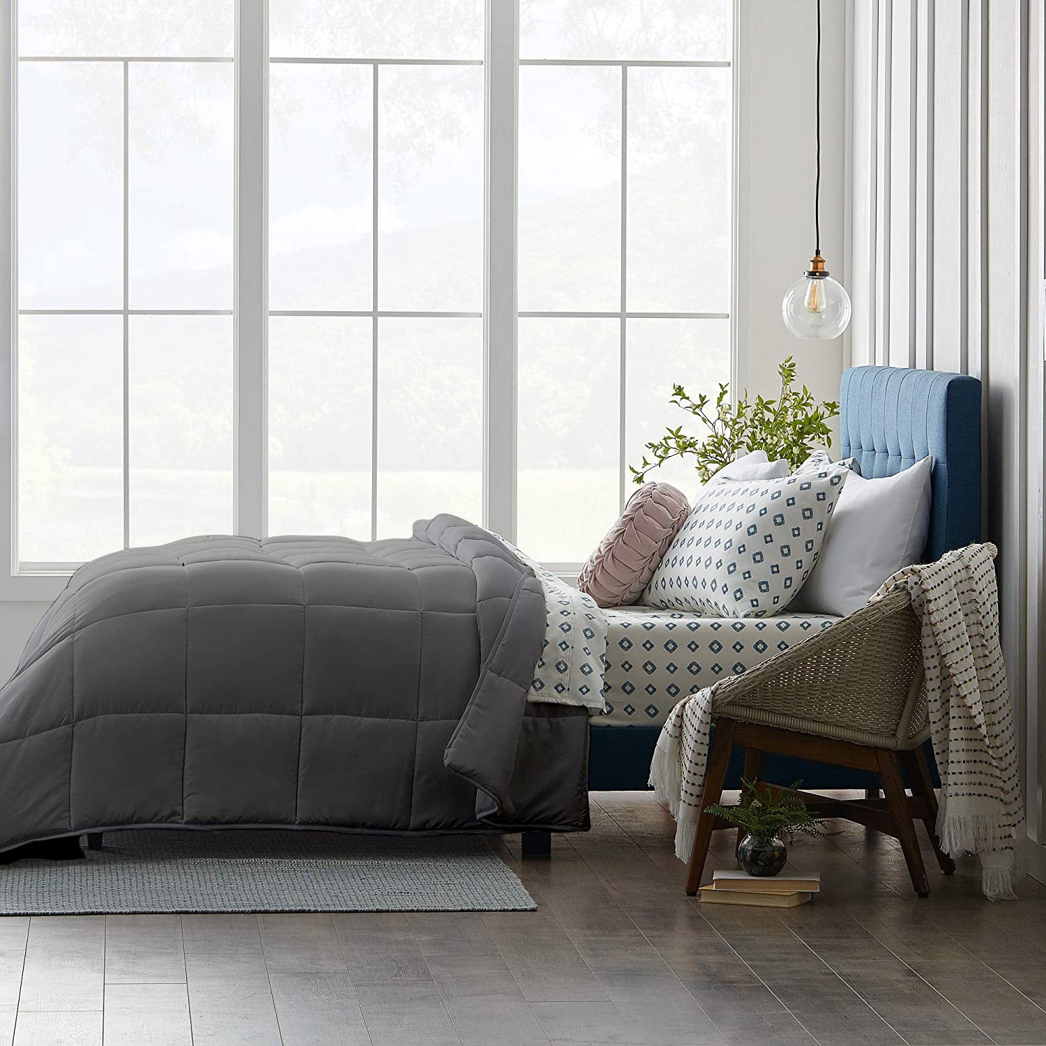 300 GSM All Weather Comforter | Silver | Microfiber | lightweight |