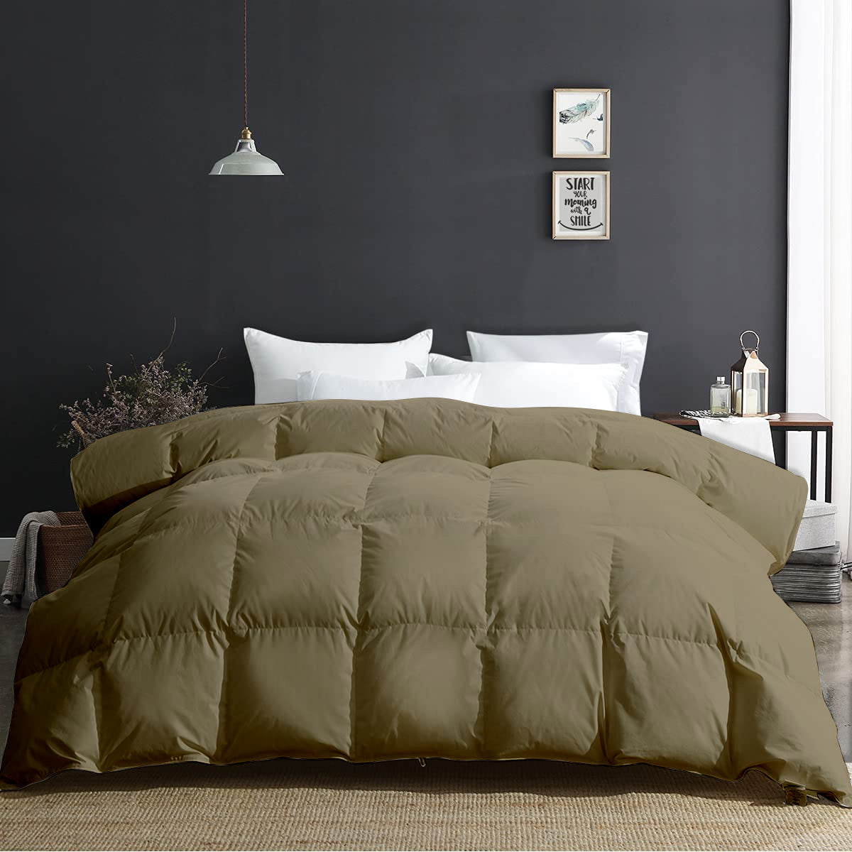 300 GSM All Weather Comforter |Beige | Microfiber ,lightweight|