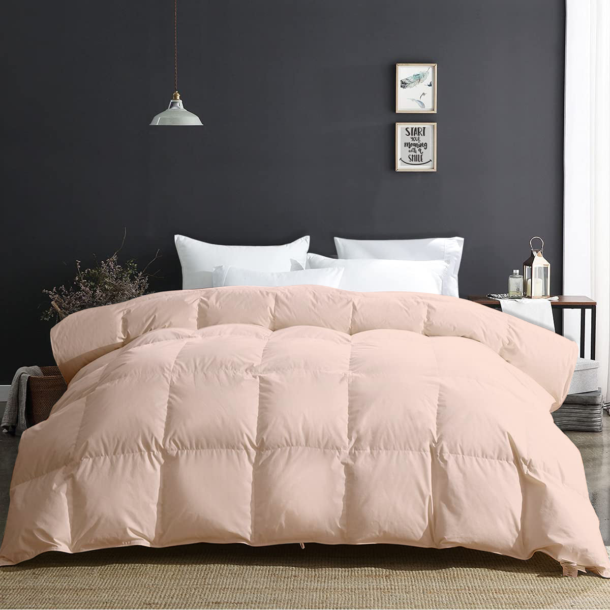 300 GSM All Weather Comforter |Peach |Microfiber, lightweight|
