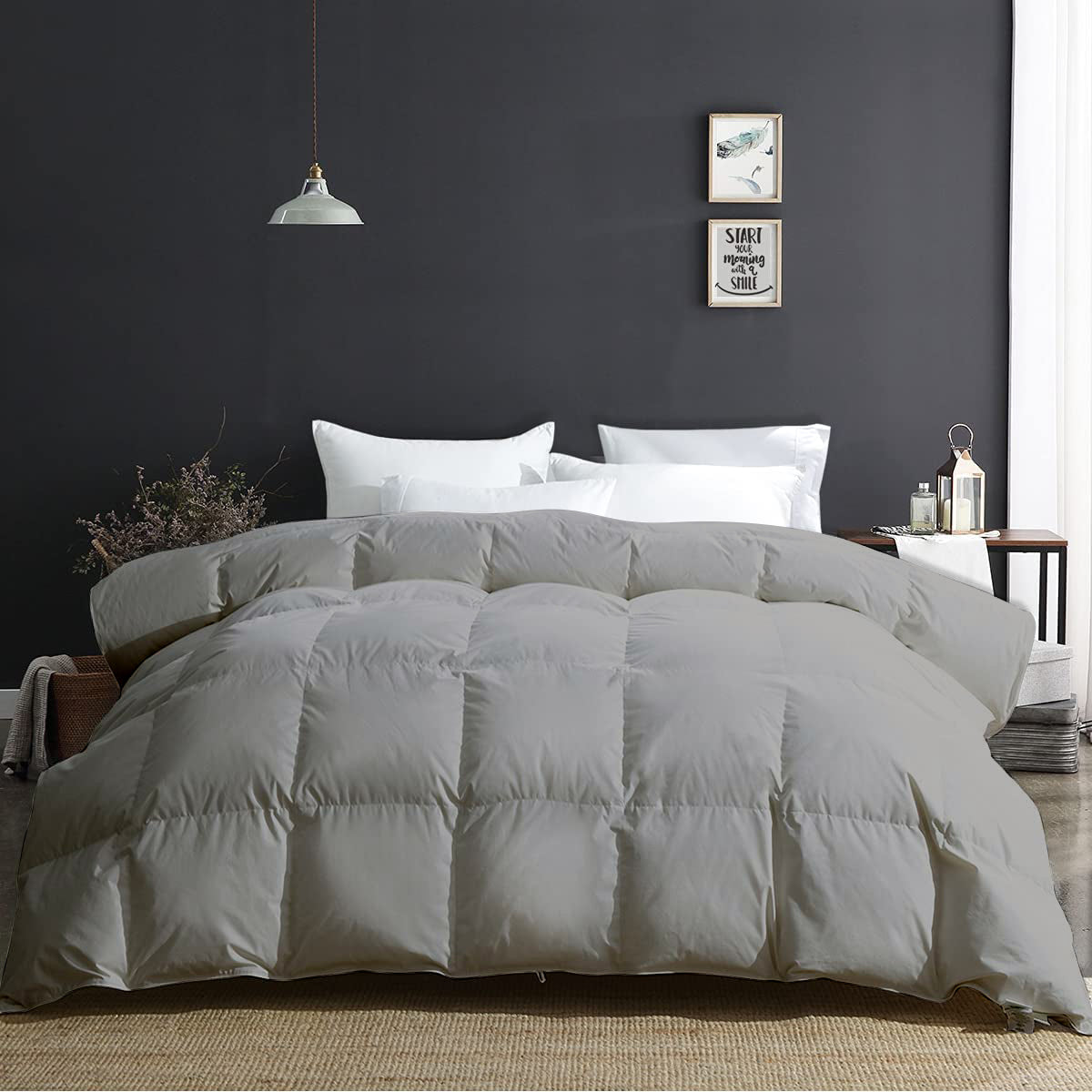300 GSM All Weather Comforter | Silver | Microfiber | lightweight |