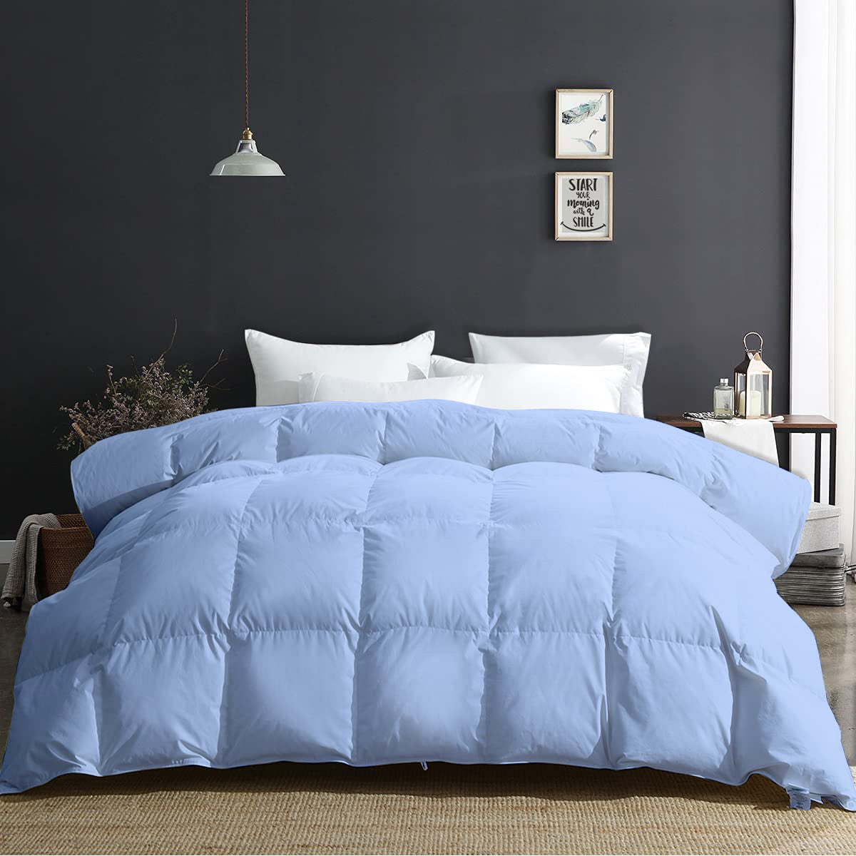 300 GSM All Weather Comforter |Sky Blue| Microfiber & Lightweight |