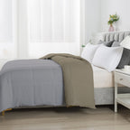 150 GSM Soft AC Comforter |Microfiber & Reversible |Silver Beige|