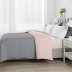 150 GSM Soft AC Comforter |Reversible & Lightweight |Silver Peach|