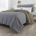 150 GSM Soft AC Comforter |Microfiber & Reversible |Silver Beige|