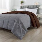 150 GSM Soft AC Comforter |Lightweight & Reversible |Silver Chocolate Brown|