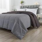 150 GSM Soft AC Comforter |Reversible & Lightweight |Silver Dark Grey|