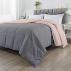 150 GSM Soft AC Comforter |Reversible & Lightweight |Silver Peach|