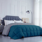 300 GSM All Weather Reversible Comforter |Silver/Teal | Microfiber & Lightweight|