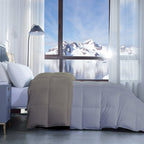 300 GSM All Weather Reversible Comforter |Silver/Beige| Microfiber & Lightweight|