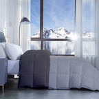 300 GSM All Weather Reversible Comforter |Silver Dark Grey| Microfiber & Lightweight|